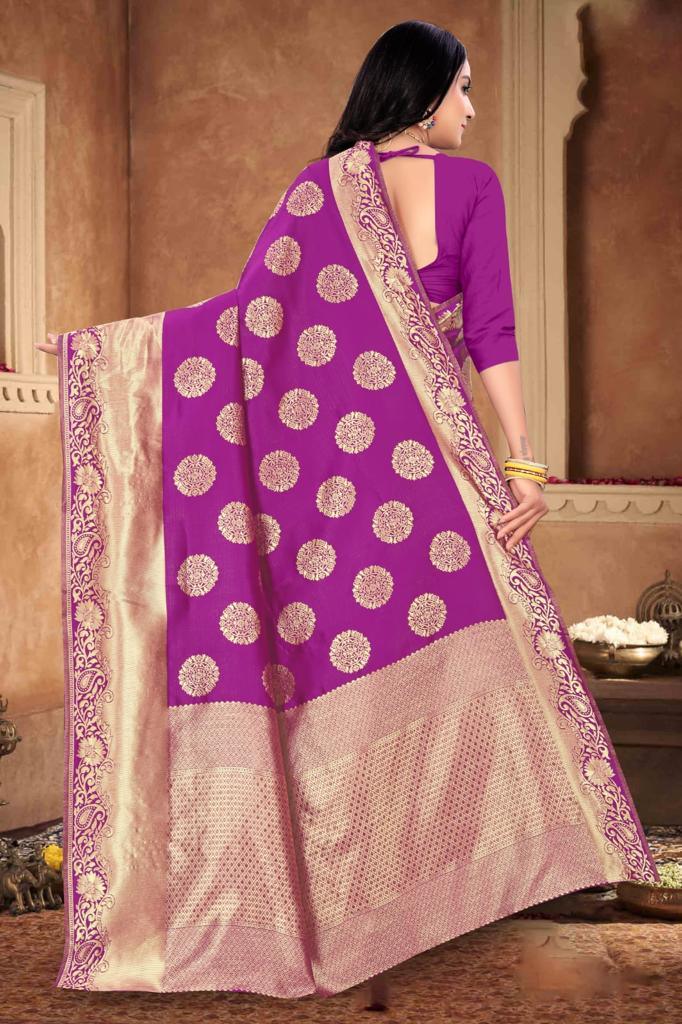 Wine Red Kanjivaram Saree with Mesmerizing Gola Patti Design - Outfit Odessey