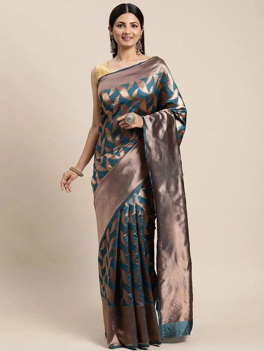 Rama Keri: Exquisite Kanjivarm Silk Saree in Vibrant Rama Color - Outfit Odessey