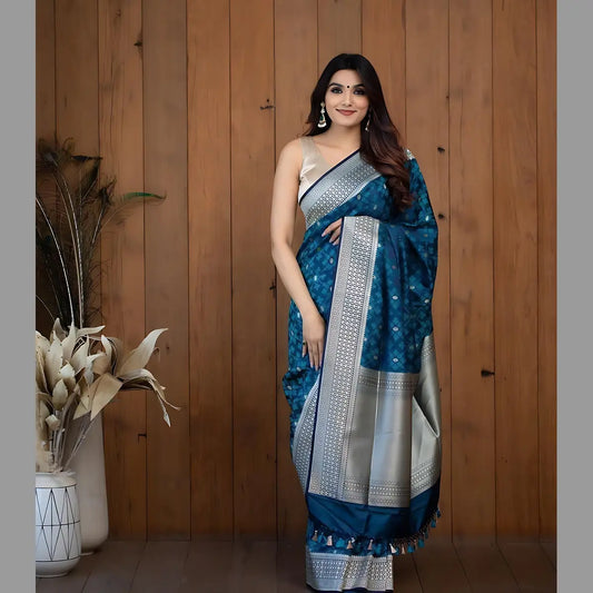 Majestic Blue Banarasi Silk Elegance