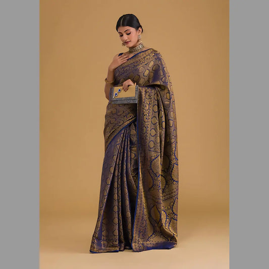 Captivating Blue Banarasi Silk Saree