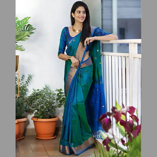 Majestic Blue Banarasi Silk Majesty