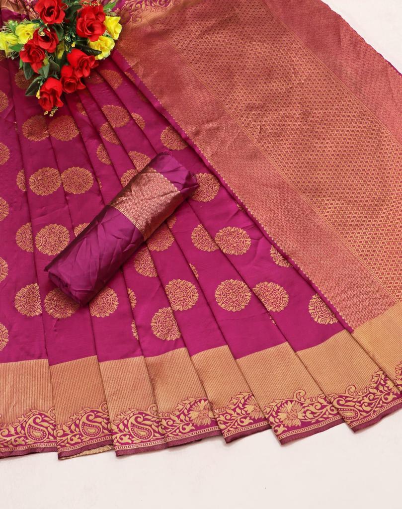 Wine Red Kanjivaram Saree with Mesmerizing Gola Patti Design - Outfit Odessey