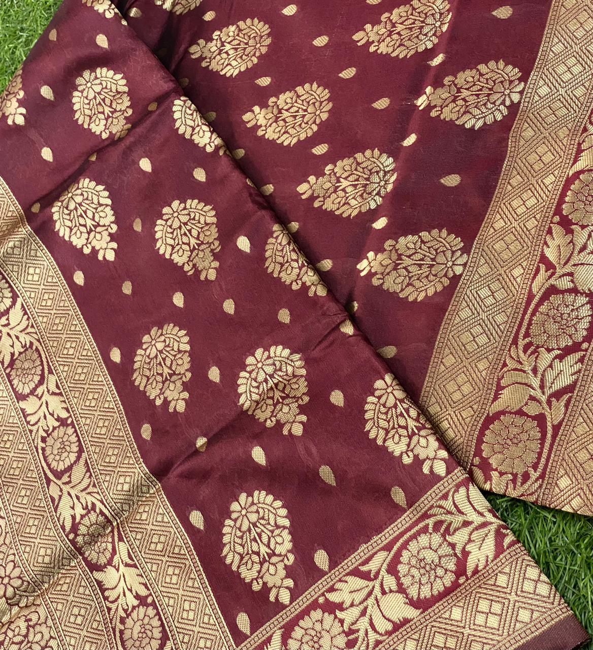 Maroon Butta Patti Saree: Timeless Beauty for Traditional Gatherings - Outfit Odessey