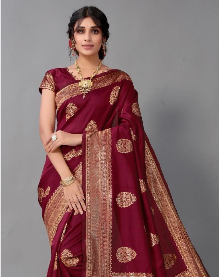 Magnificent Maroon: Pan-tastic Saree for Timeless Grace - Outfit Odessey