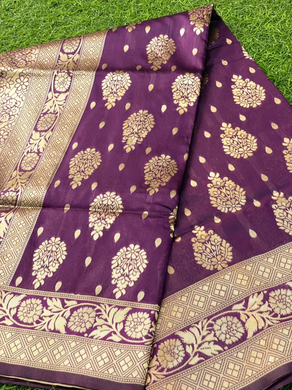 Purple Butta Patti Saree: Regal Elegance for Weddings and Parties - Outfit Odessey