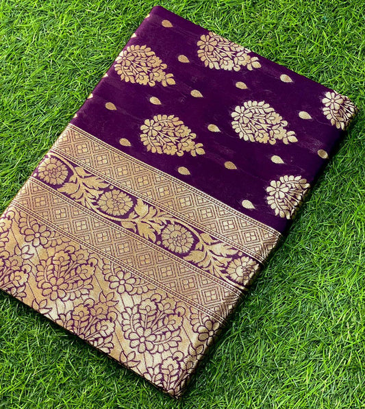 Purple Butta Patti Saree: Regal Elegance for Weddings and Parties - Outfit Odessey